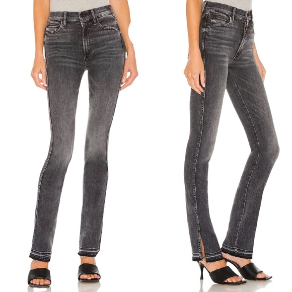 MOTHER Jeans High Waisted Rascal Slice Undone Hem Black Size 29 - Picture 2 of 16